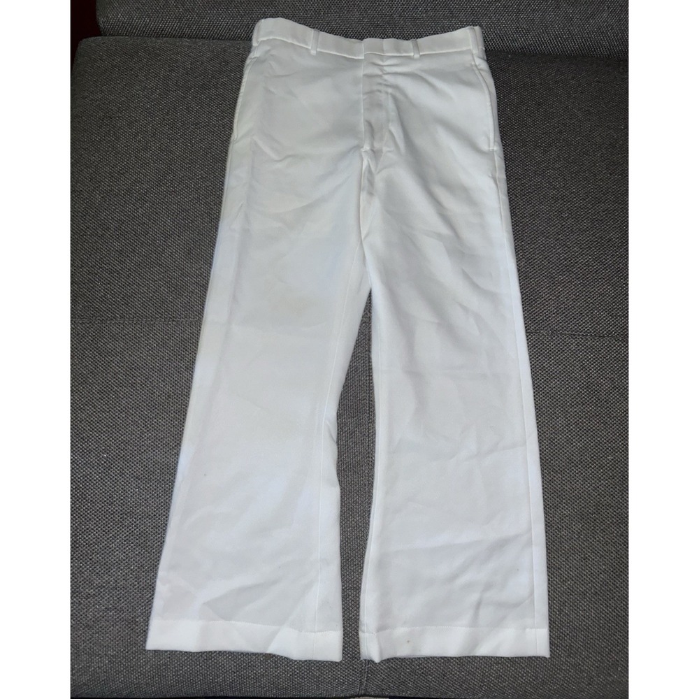 Vintage U.S. Navy White Bell Bottom Wide Leg Flare Trouser Pants Mens Size 32x30